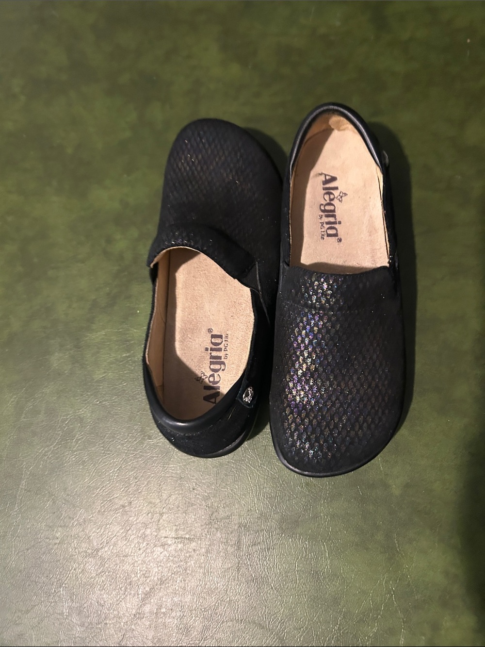 Alegria Black Iridescent Slip-On Comfort Shoes - Picture 7 of 9